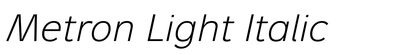 Metron Light Italic